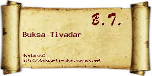 Buksa Tivadar névjegykártya
